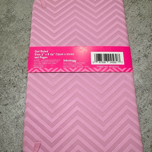 Barbie Pink Chevron Vegan Leather Notebook - Picture 2 of 5